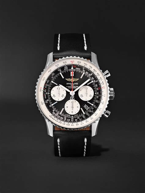 breitling navitimer 01 chrono automatic black leather black dial 43mm